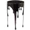 Black Aluminum Drip Accent Table with Melting Designed Legs and Shaded Glass Top 16" x 16" x 25"